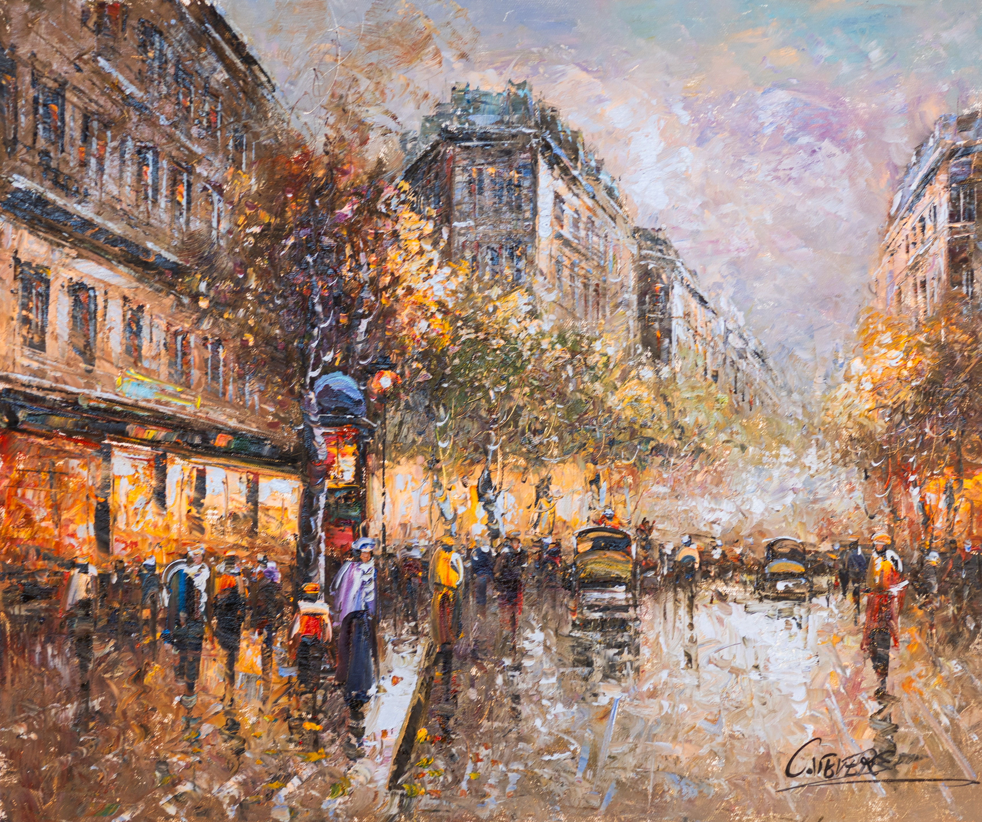 Autumn Rain on Avenue de l'Opéra