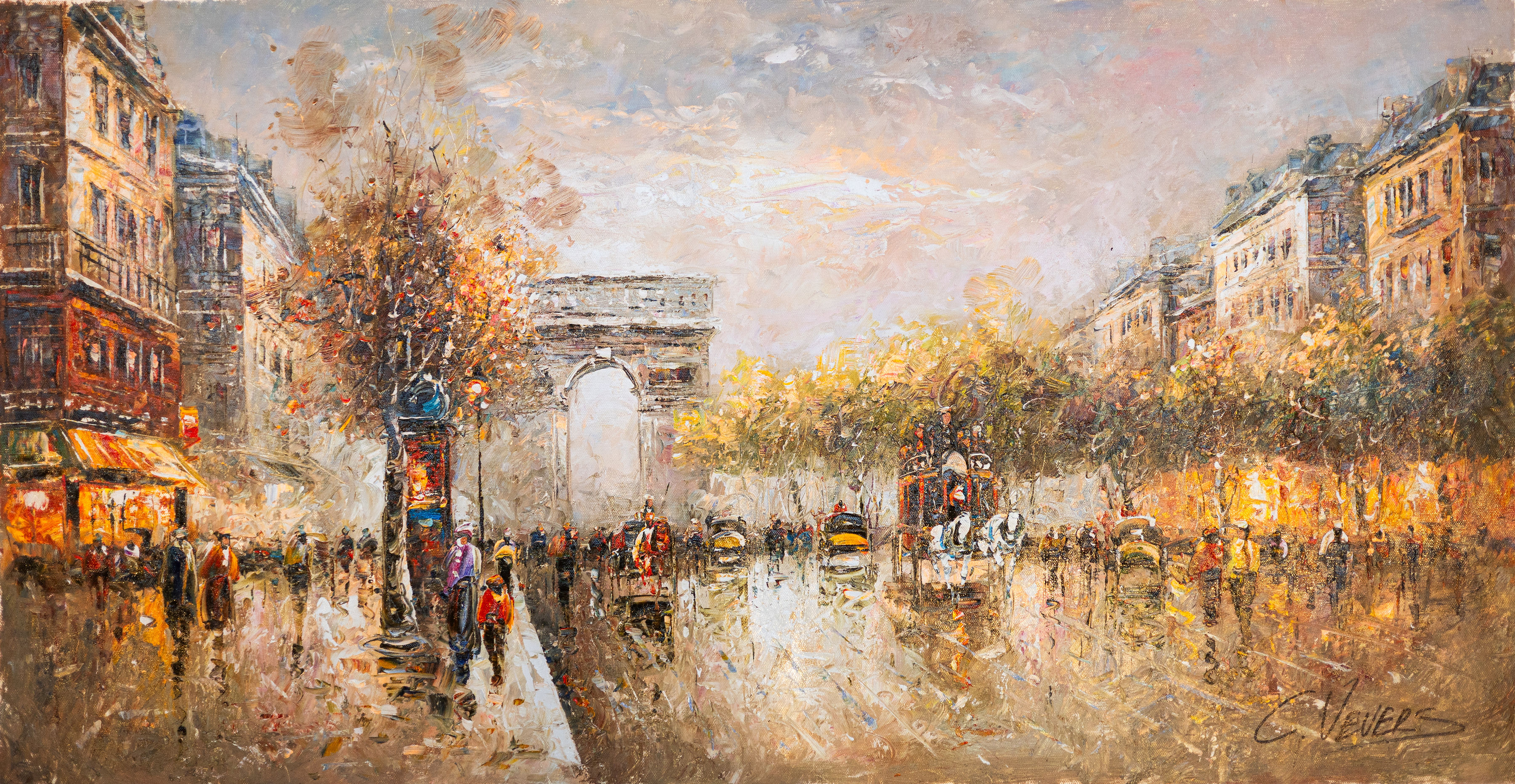 Golden Sunset at Arc de Triomphe